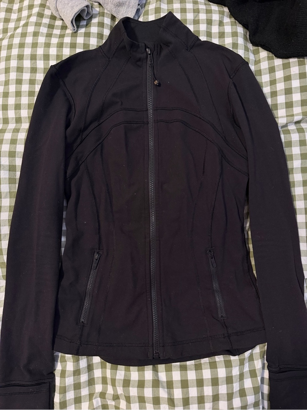 lululemon athletica Black Fitted Zip Bomber Jacket